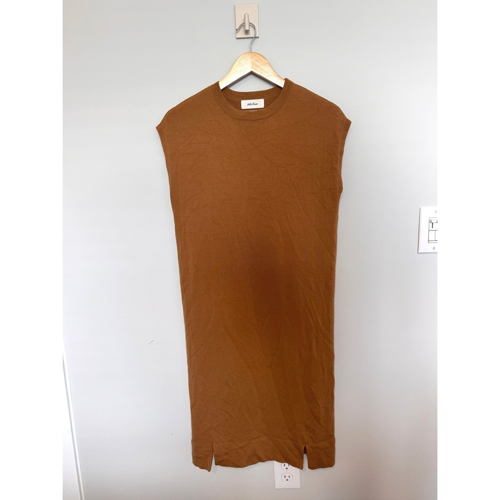 MILA OWEN | Knit Sweater Dress Womens OS Brown Wool Blend Japanese Minimalist